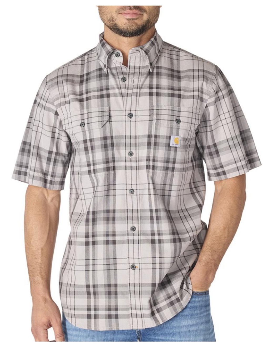 Carhartt 107273 - Fort Loose Short Sleeve Plaid Shirt size large